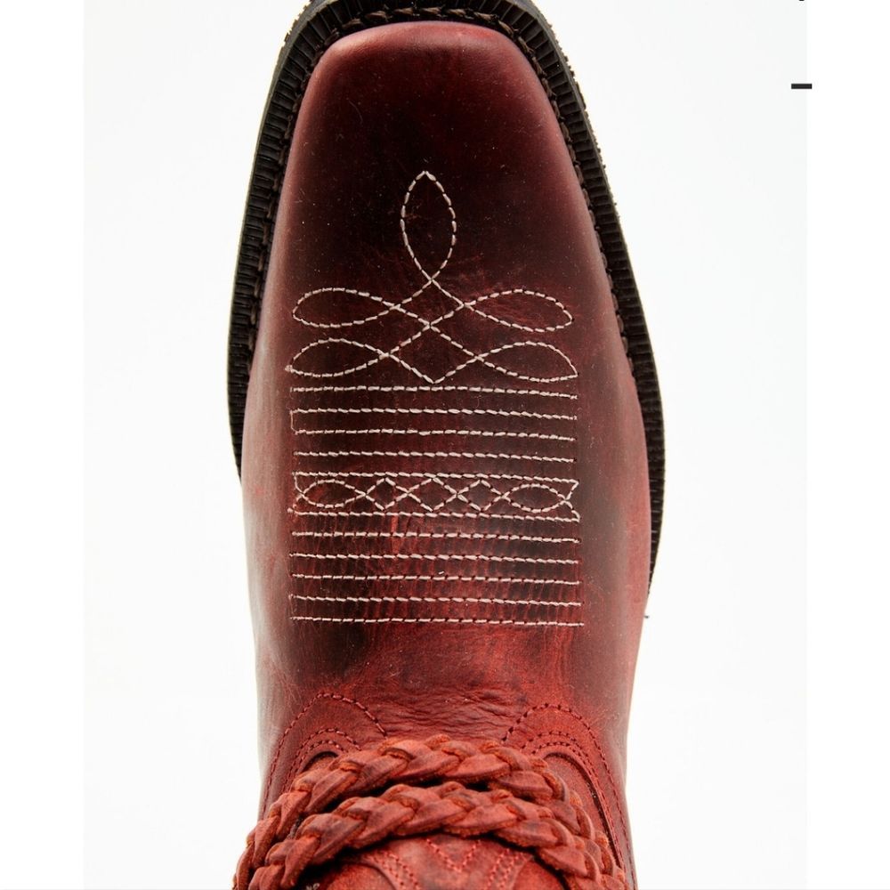 Laredo Knot In Time Square Toe Boots-Red - Picture 6 of 12